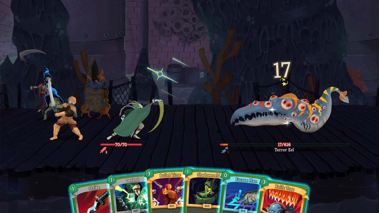 Turn-based combat against enemies with a hand of cards in Slay the Spire 2