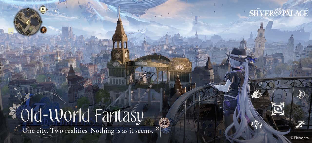A detective overlooking a Victorian-inspired city skyline in Silver Palace