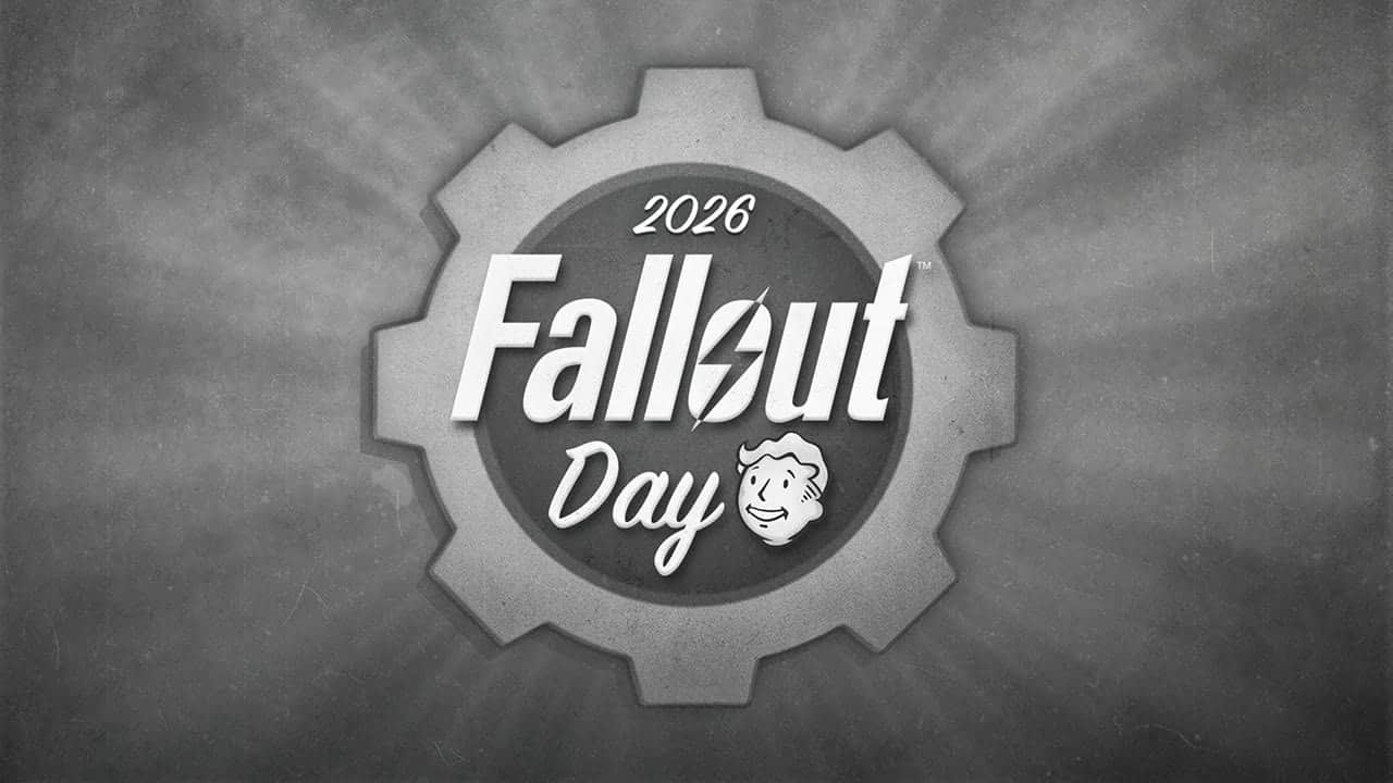 Official Bethesda Fallout Day 2026 logo with Vault Boy inside a grey gear, marking the Fallout Day celebration