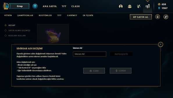 lol kullanıcı adı nasıl değiştirilir 2022?