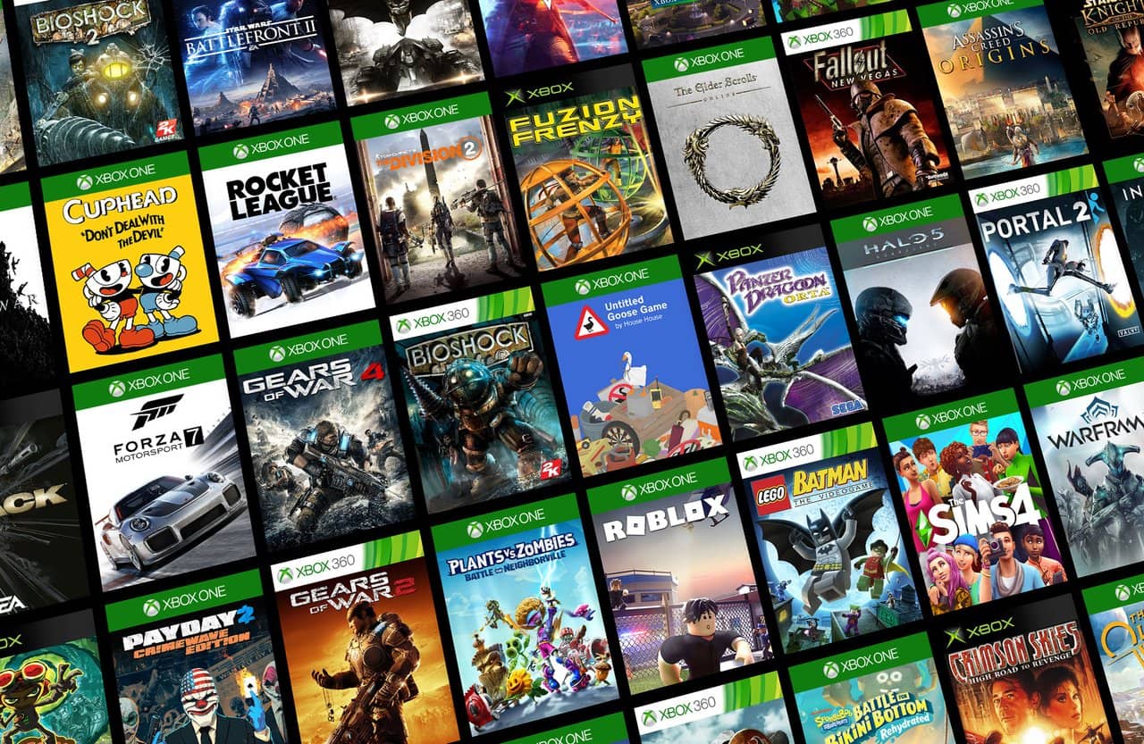 Official Xbox Series X artwork showing the console in front of a wall of game covers