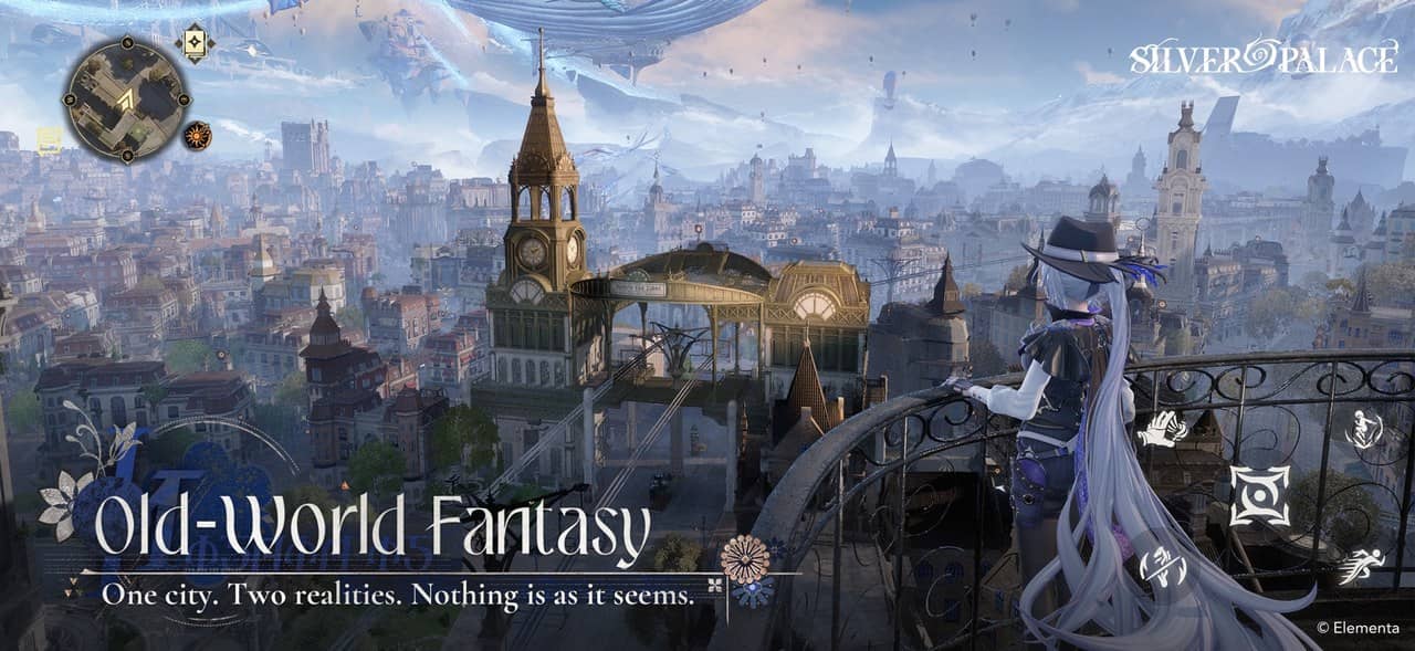 A detective overlooking a Victorian-inspired city skyline in Silver Palace