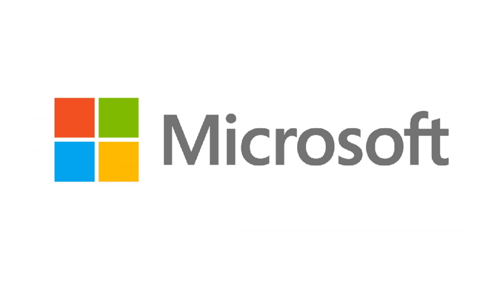 The Microsoft logo with four coloured squares on a white background