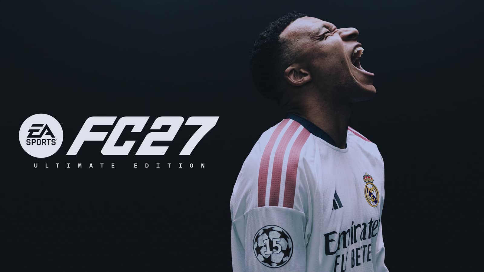 EA SPORTS FC 27 Ultimate Edition key art featuring Kylian Mbappé in a Real Madrid kit