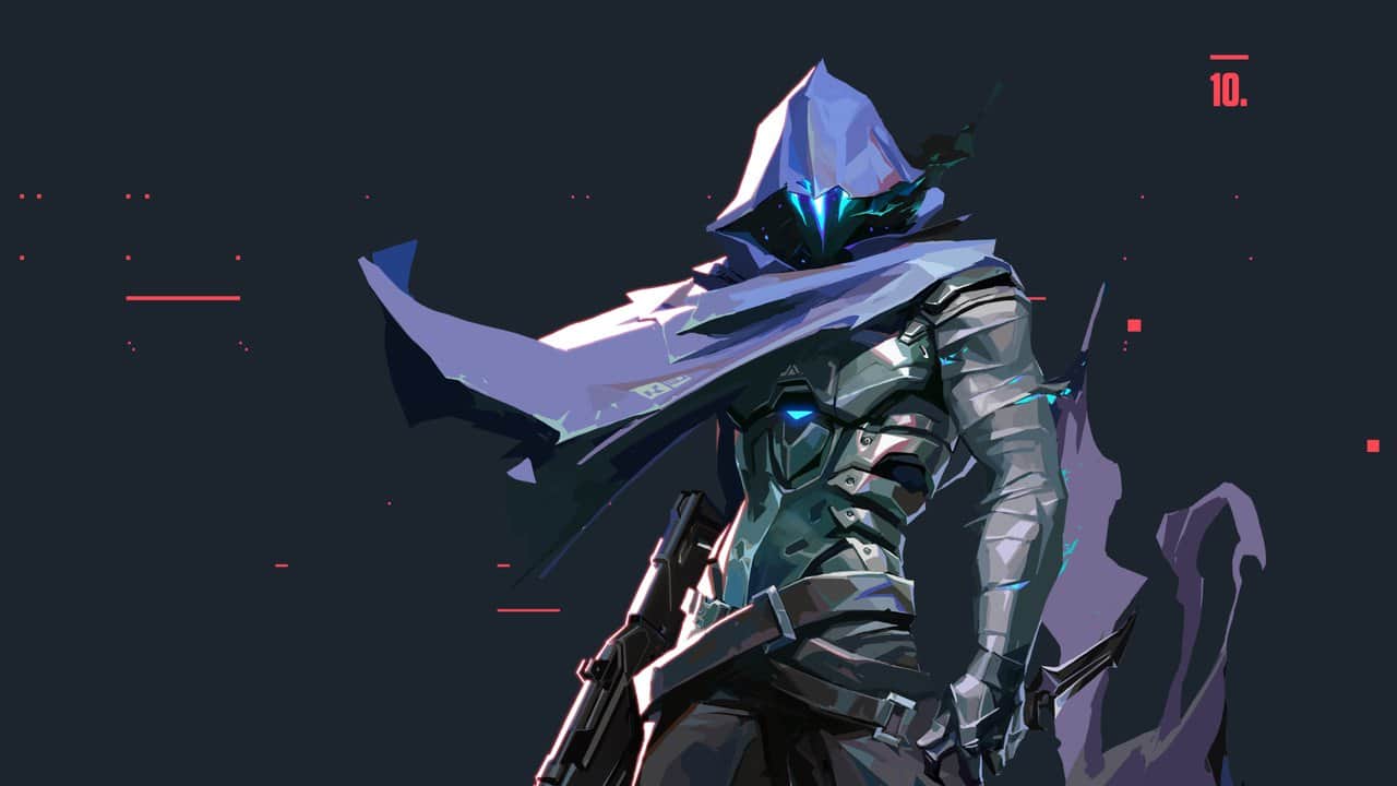 Official Valorant artwork of the hooded, cloaked controller agent Omen