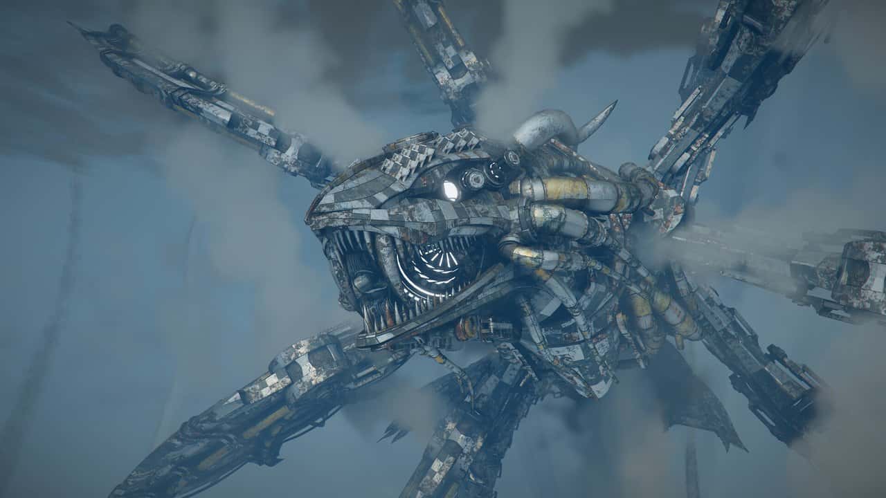 A giant mechanical creature resting underwater in Crimson Desert's Charting the Unknown expansion