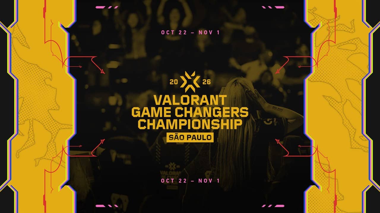VALORANT Game Changers Championship 2026 São Paulo logo on a yellow and black background